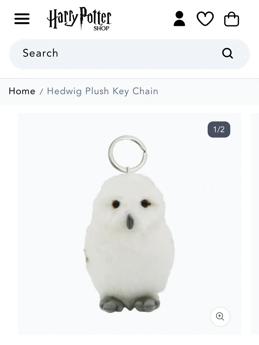 Warner Bros. Hedwig Plush Key Chain - White with Gray Details